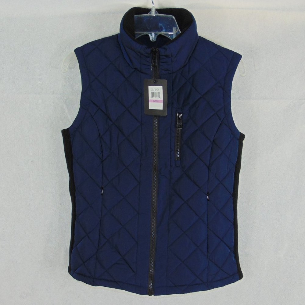 NWT Andrew Marc Ladies Quilted Vest Navy Blue